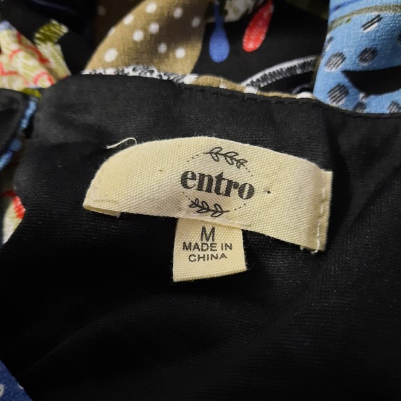 Entro Dress Womens Size Medium Floral Sleeveless Casual Mini Lined - Picture 5 of 6